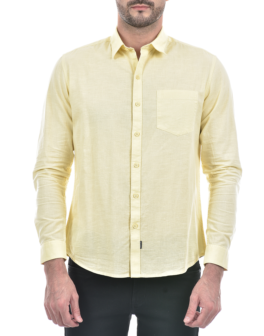 Numero Uno Men Solid Yellow Shirt